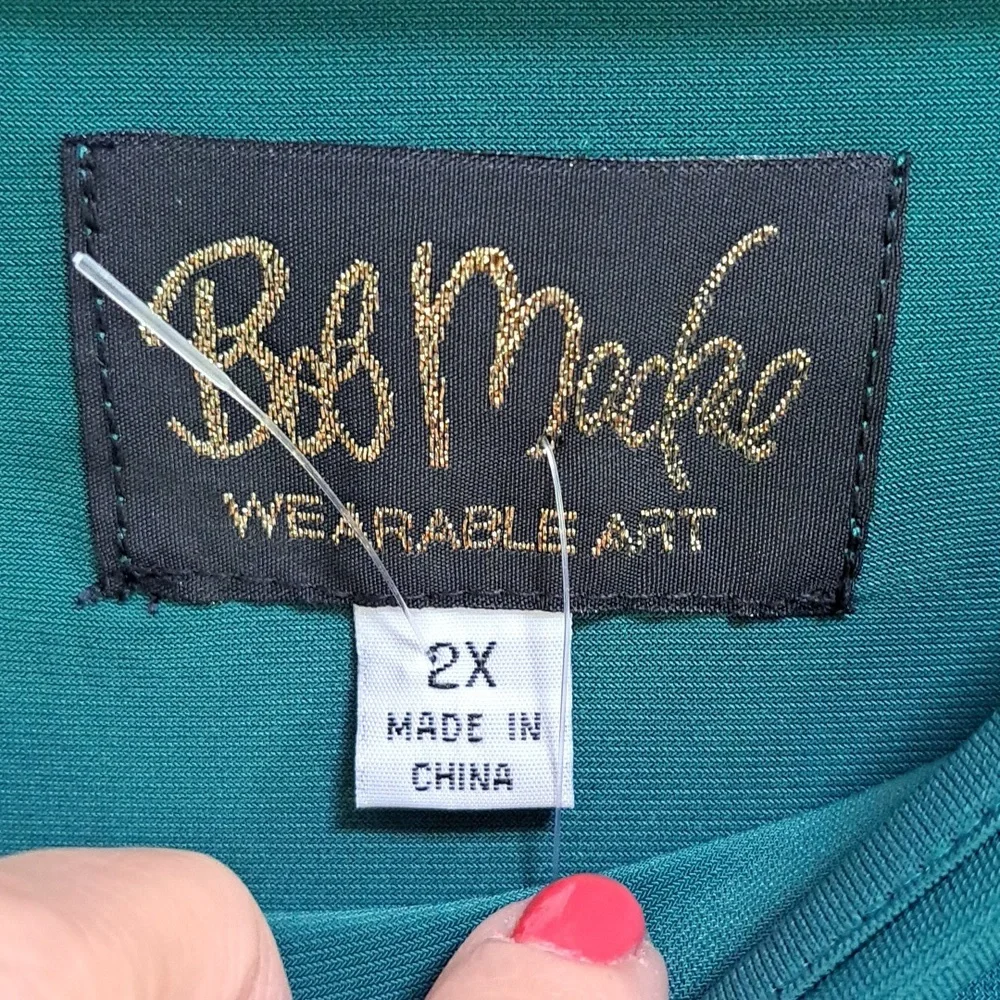 Bob Mackie Teal Green Sequin/Gem Lined Formal Dress. Size 2X NWT - Picture 6 of 11